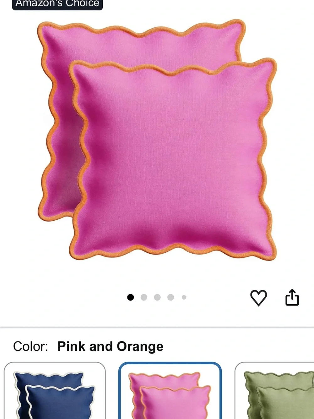 Pink Scalloped Edge Orelle Throw Pillowcases